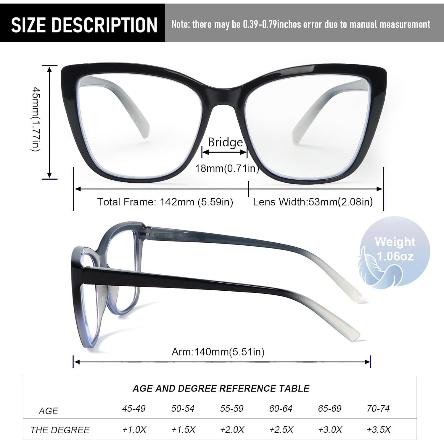 Gafas de lectura DXYXYO para mujeres, 3 pares, bloqueo luz azul