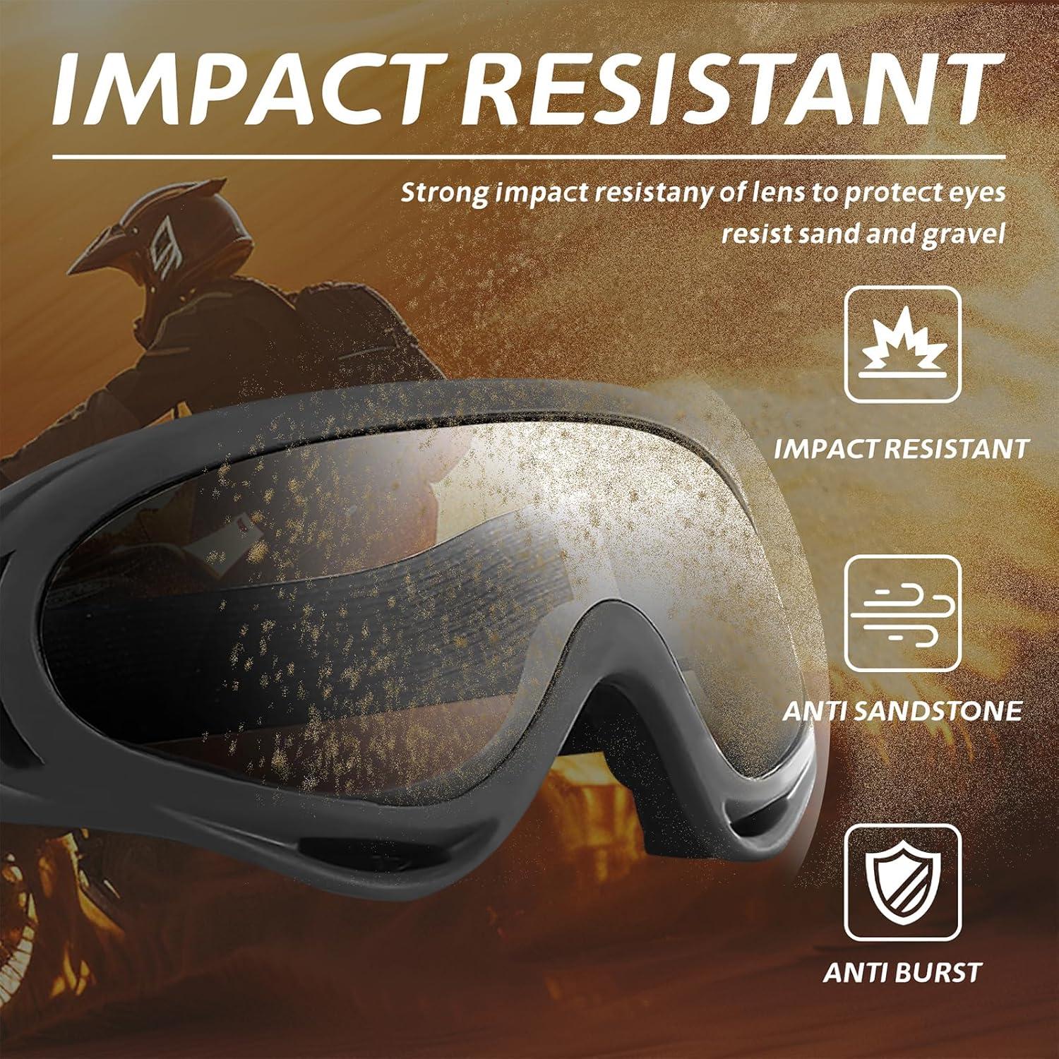 Gafas de Motocross SooGree con Lentes Grises y Banda Ajustable