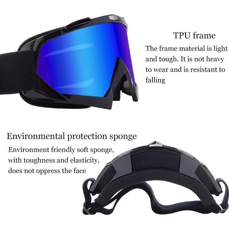 Gafas de Motocross First Choose UV400 Anti-Rasguños Negro