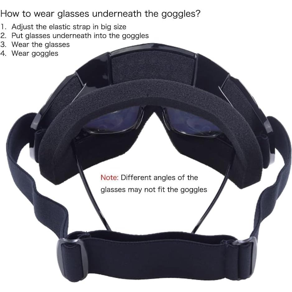 Gafas de Motocross First Choose UV400 Anti-Rasguños Negro