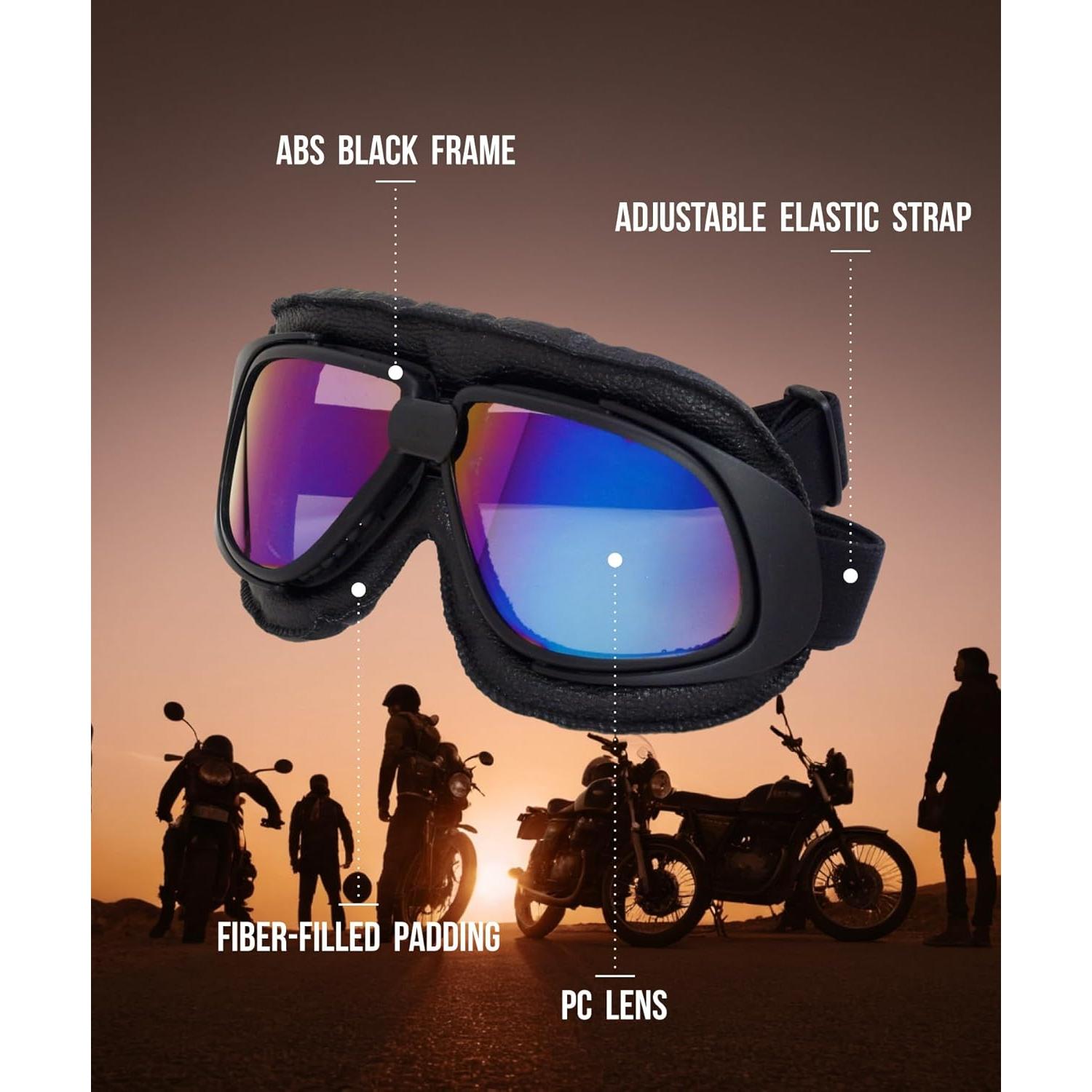 Gafas de Motocicleta CRG Sports Vintage Unisex con Lente UV