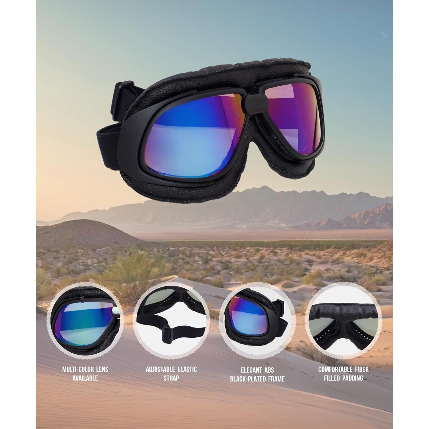 Gafas de Motocicleta CRG Sports Vintage Unisex con Lente UV