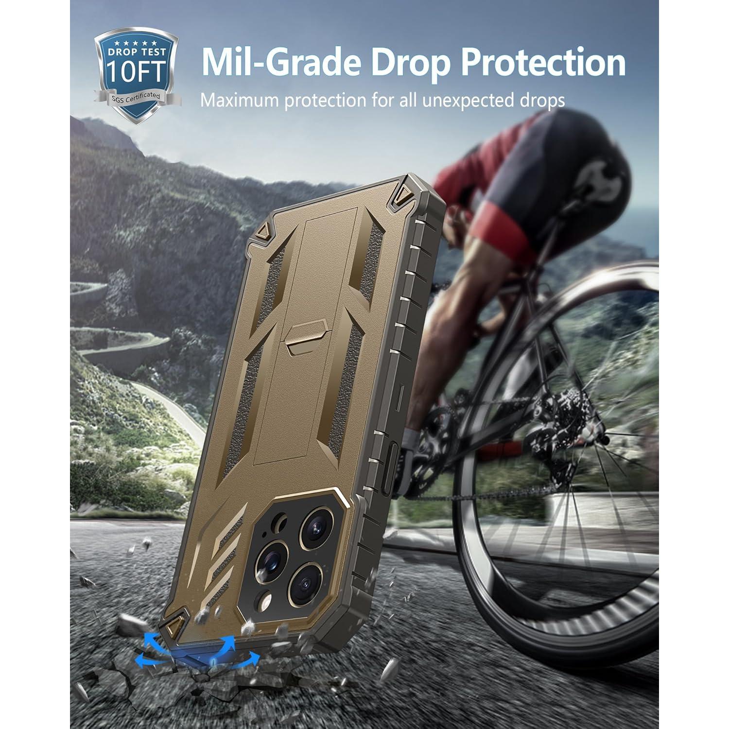 Funda FNTCASE para iPhone 14 Pro Max - Protección Militar Beige