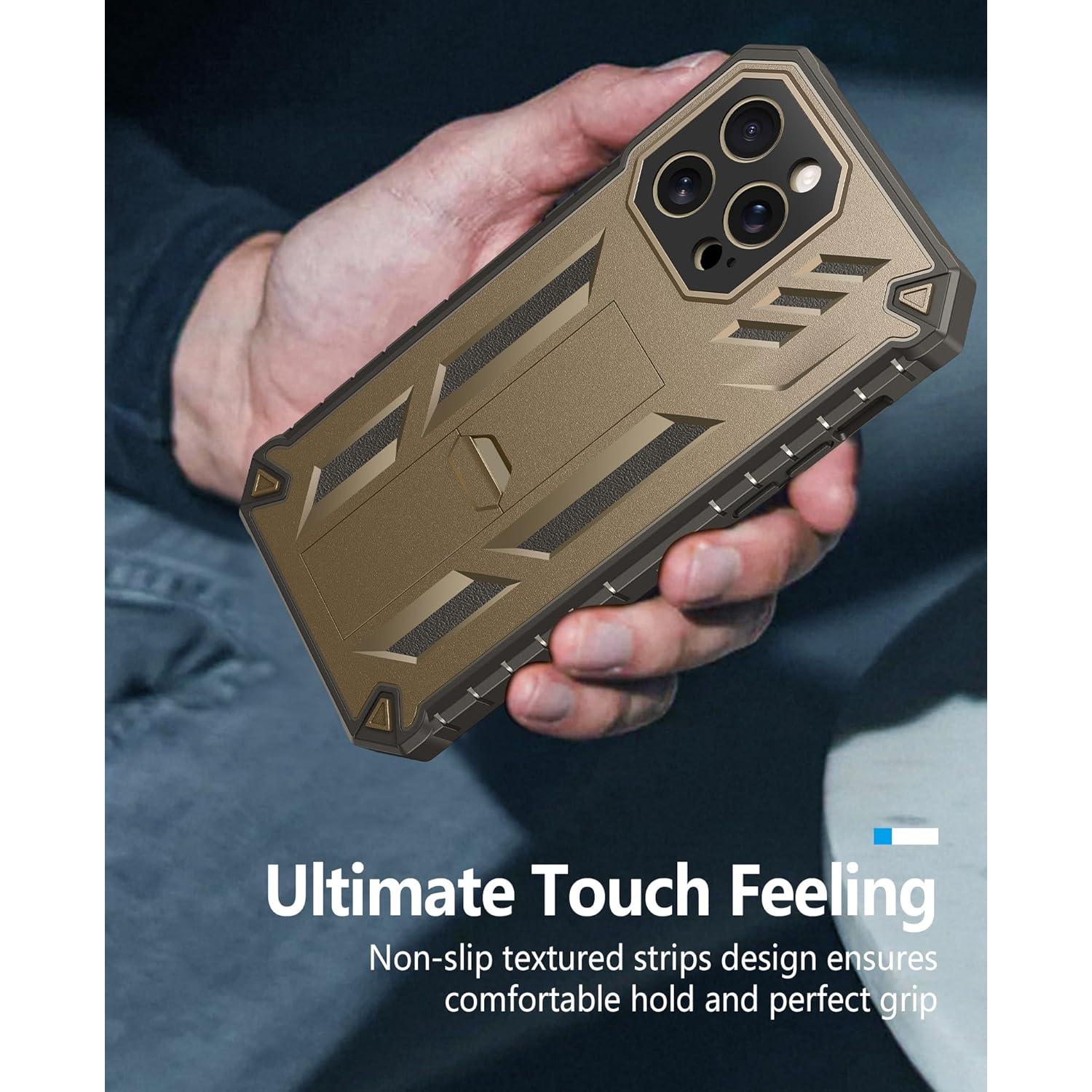 Funda FNTCASE para iPhone 14 Pro Max - Protección Militar Beige