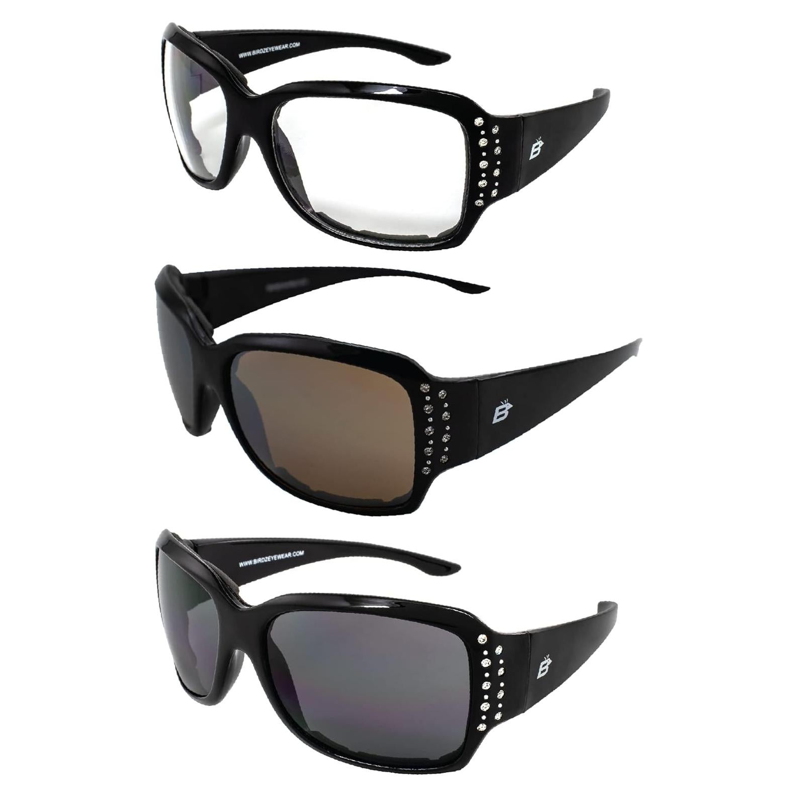 Gafas de sol de moto LadyBird para mujer con almohadillas - 3 pares