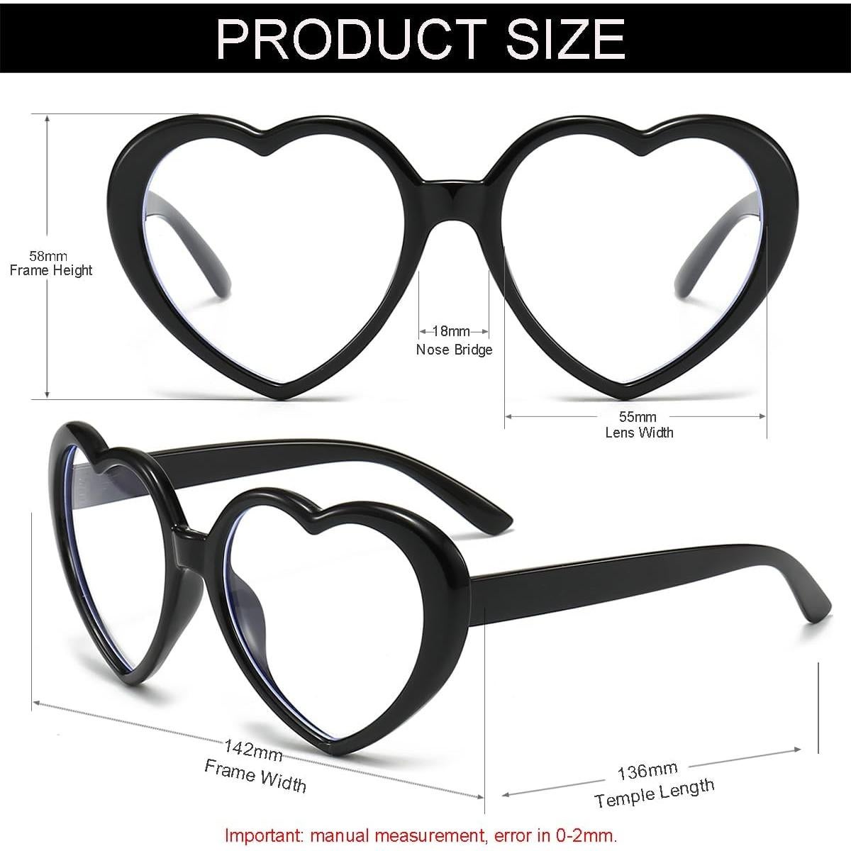 Gafas NIDOVIX Lente Claro Corazón Vintage Rojas Mujeres