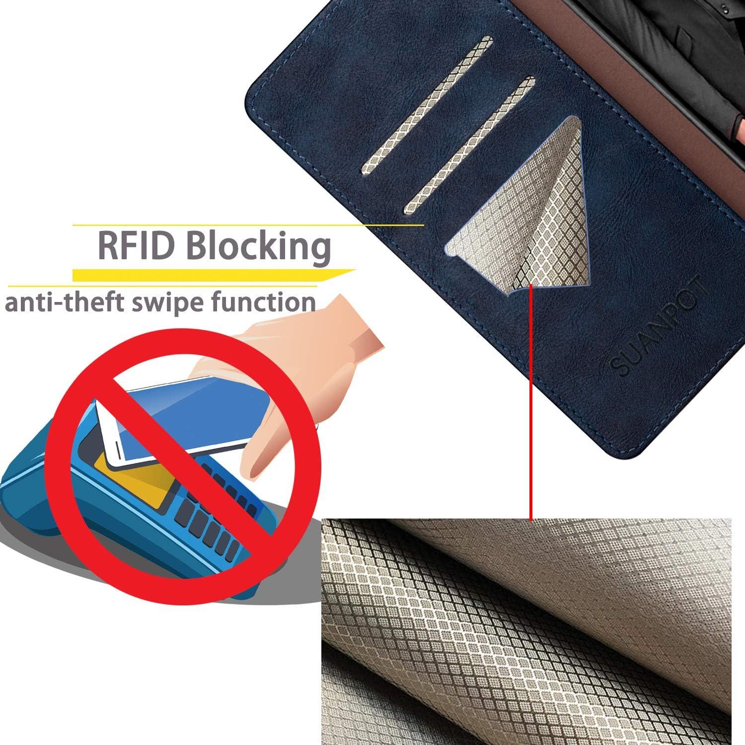 Funda billetera SUANPOT para Samsung A71 5G RFID azul