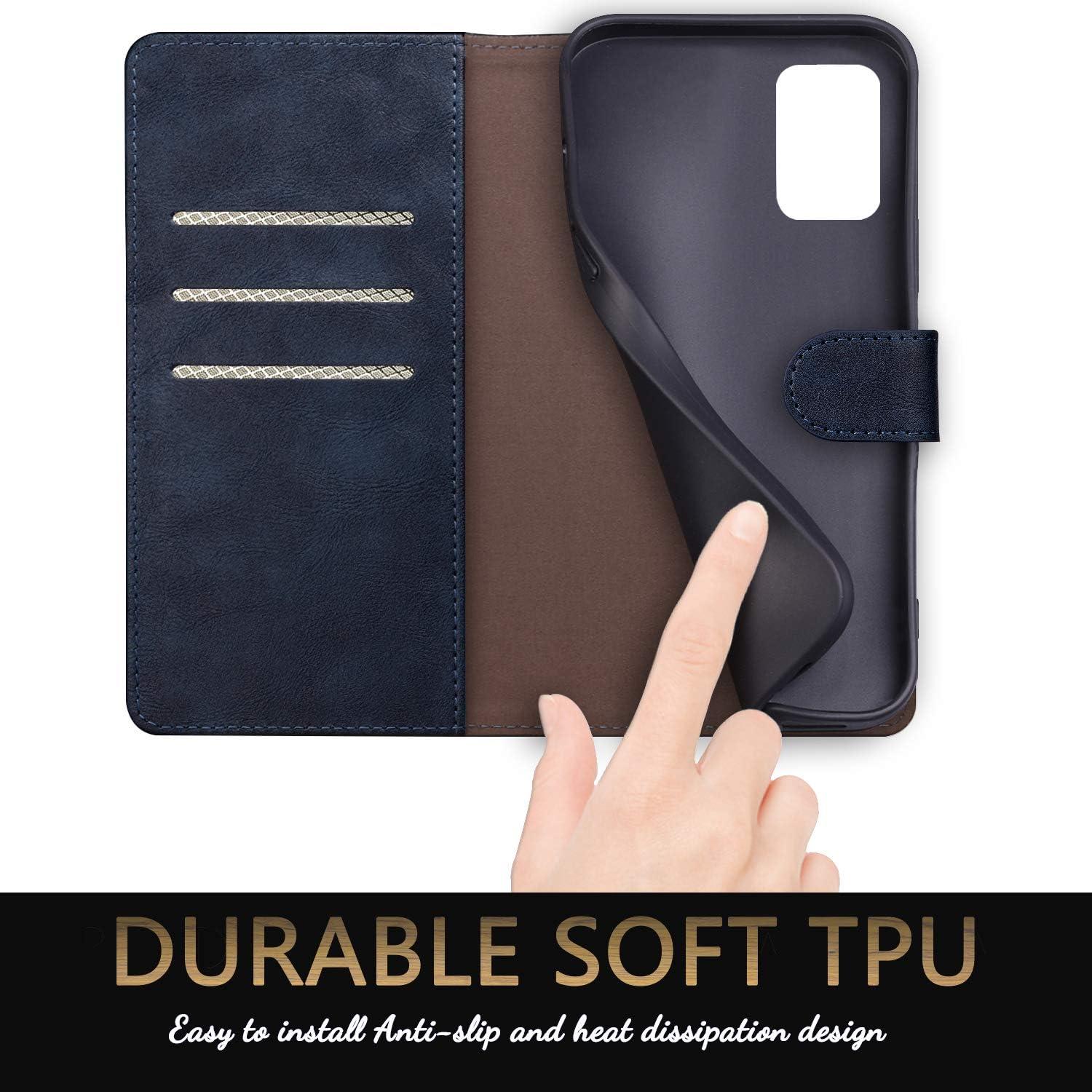 Funda billetera SUANPOT para Samsung A71 5G RFID azul