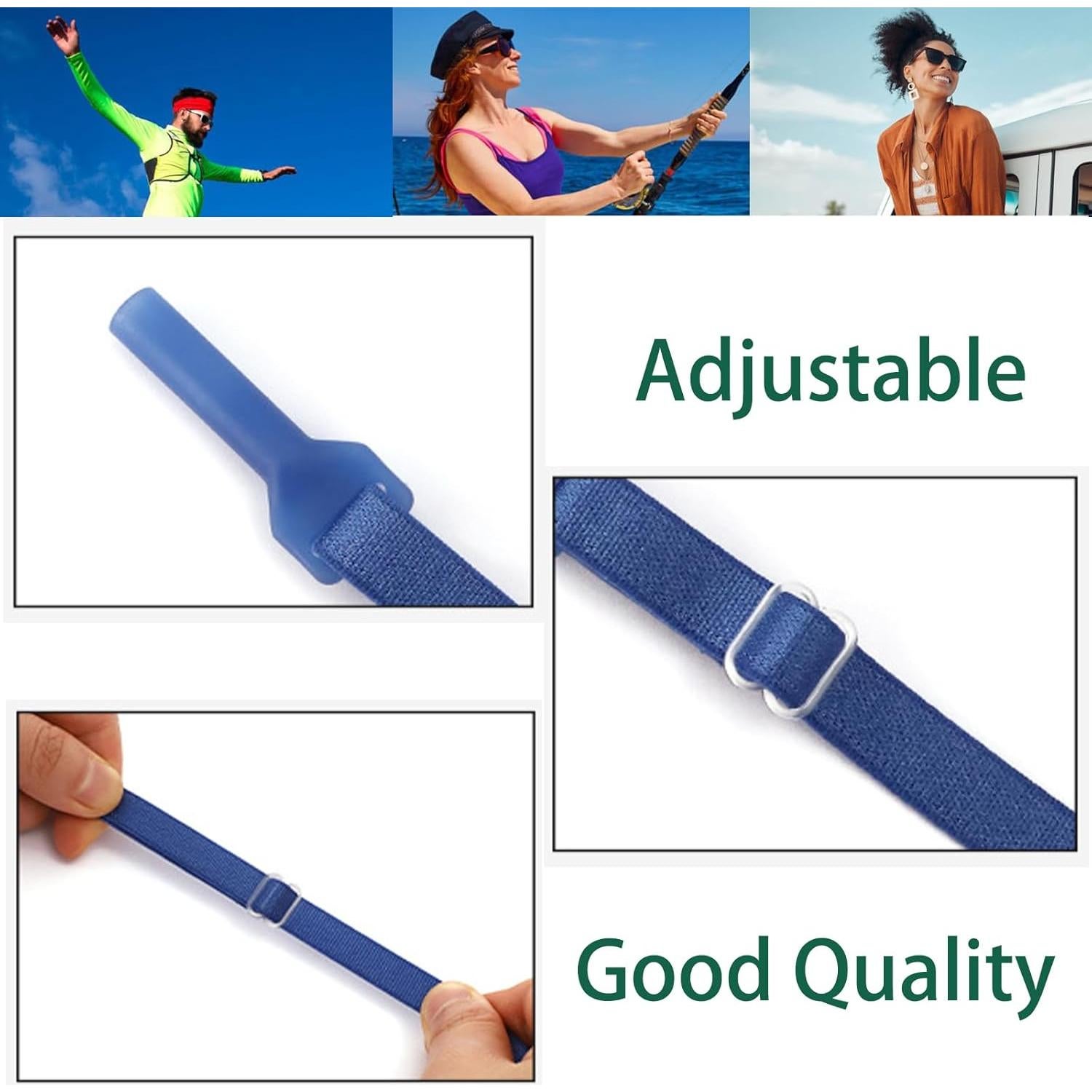 Correas Ajustables para Gafas OPUGIT, 4 Pcs Antideslizantes