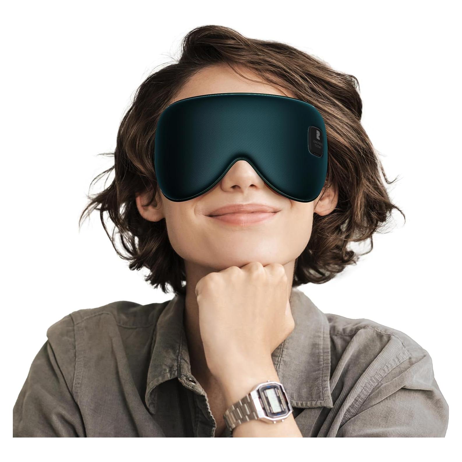 Máscara de Ojos Calentada Rythboom EM01 Seda Verde 1 Cuenta