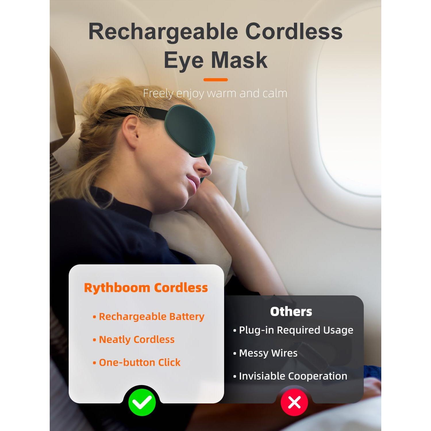 Máscara de Ojos Calentada Rythboom EM01 Seda Verde 1 Cuenta