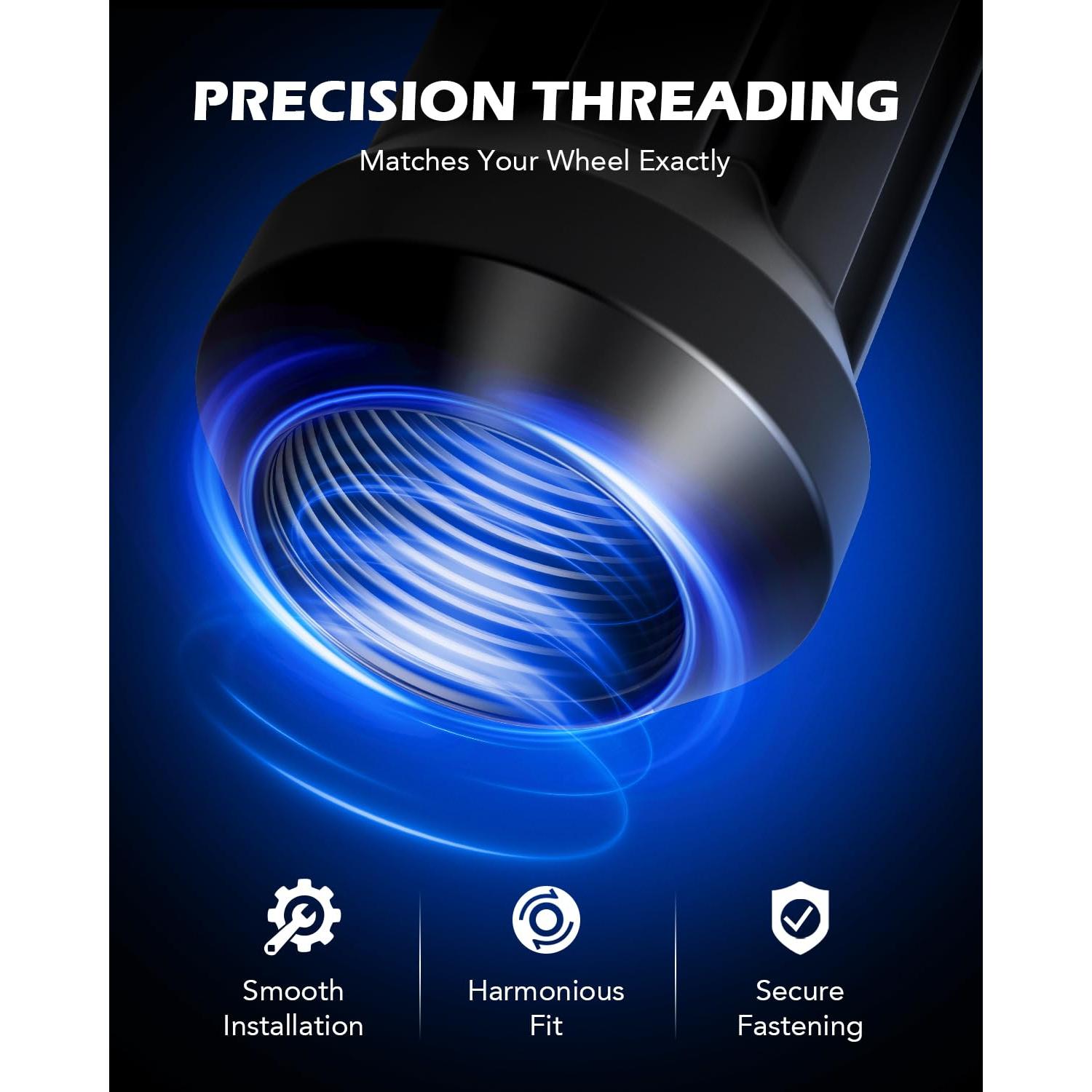 Tuercas de Rueda Orion Motor Tech M14x1.5 Negras Juego 24