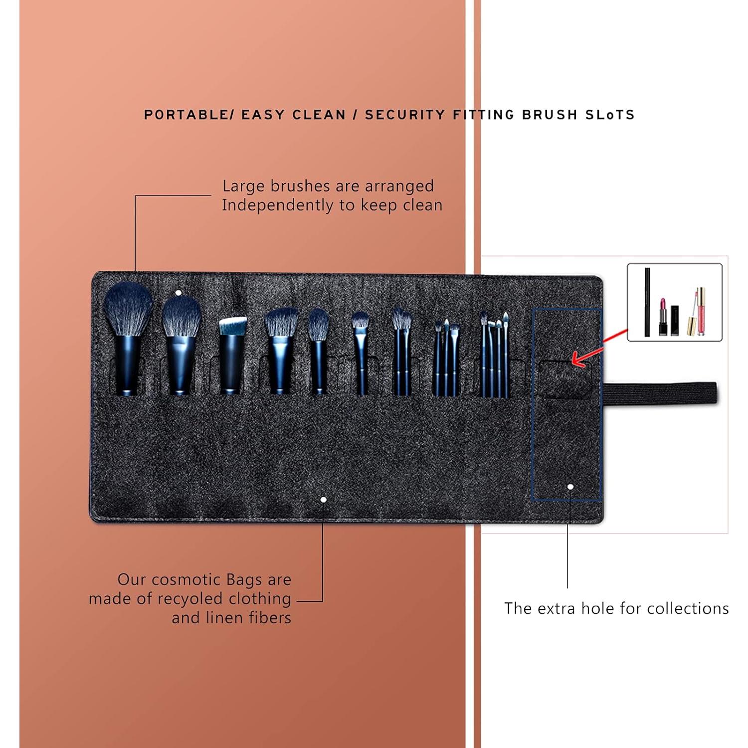 Juego de Brochas de Maquillaje EIGSHOW 15 Piezas Azul