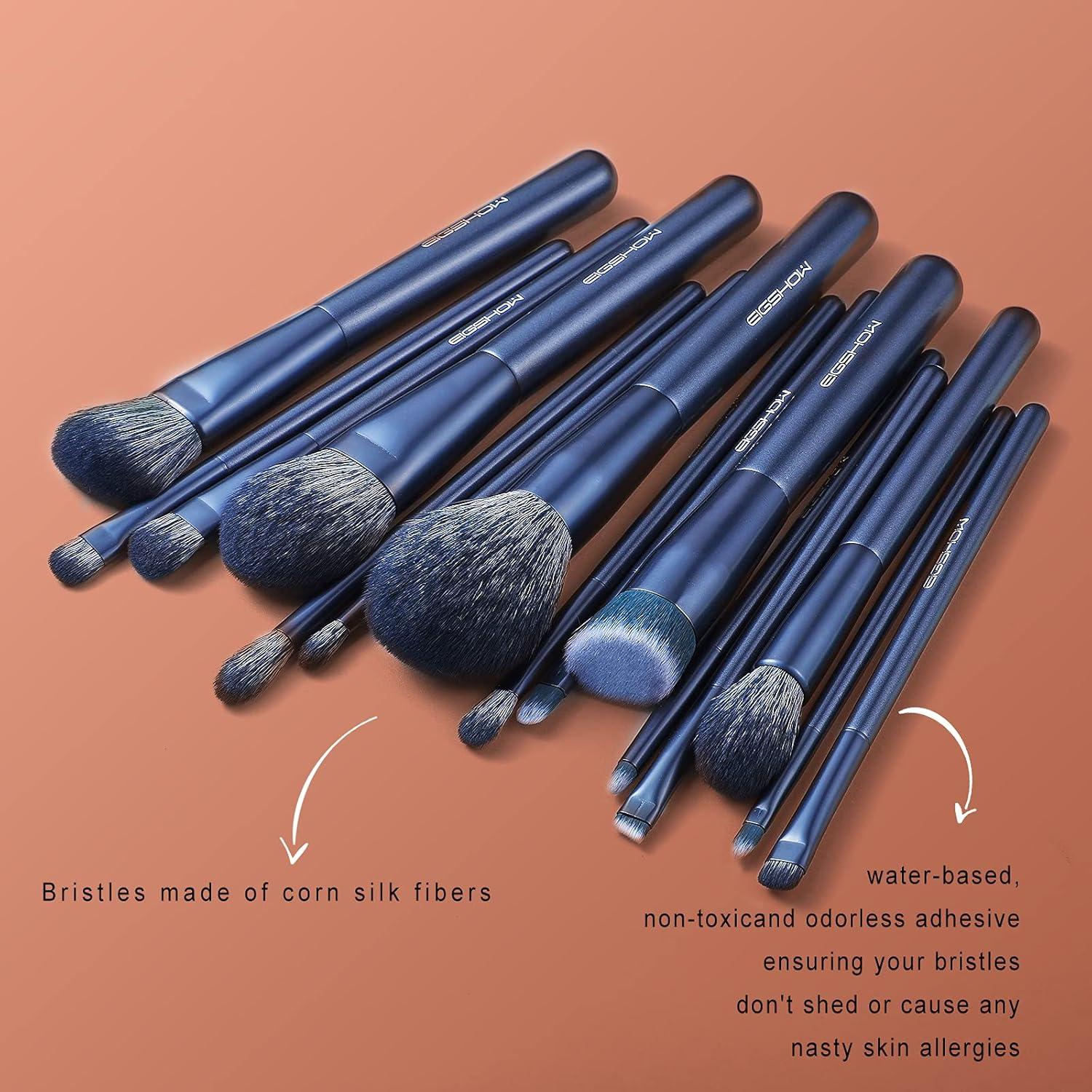 Juego de Brochas de Maquillaje EIGSHOW 15 Piezas Azul