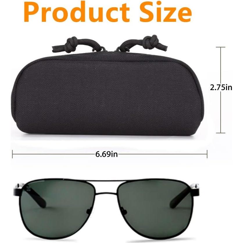 Estuche de Gafas Táctico MOLLE Negro 17x8x5 cm Resistente
