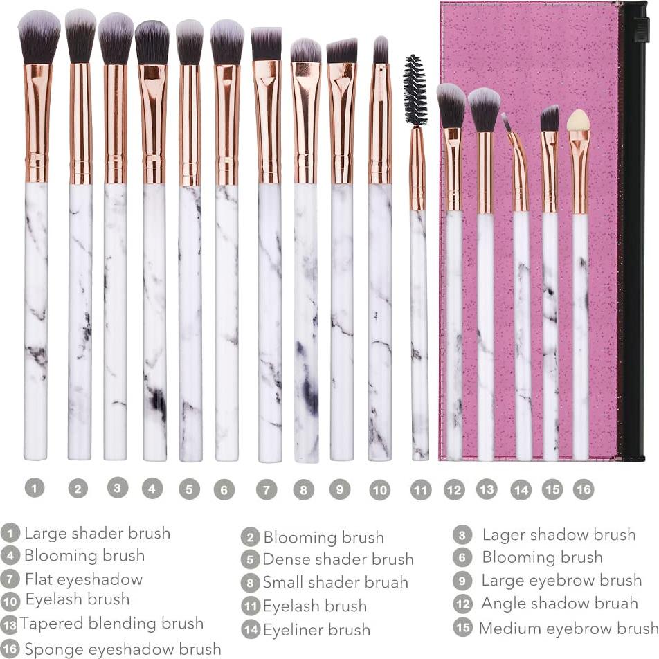 Conjunto de Brochas de Maquillaje para Ojos DUAIU 16Pcs Sintéticas