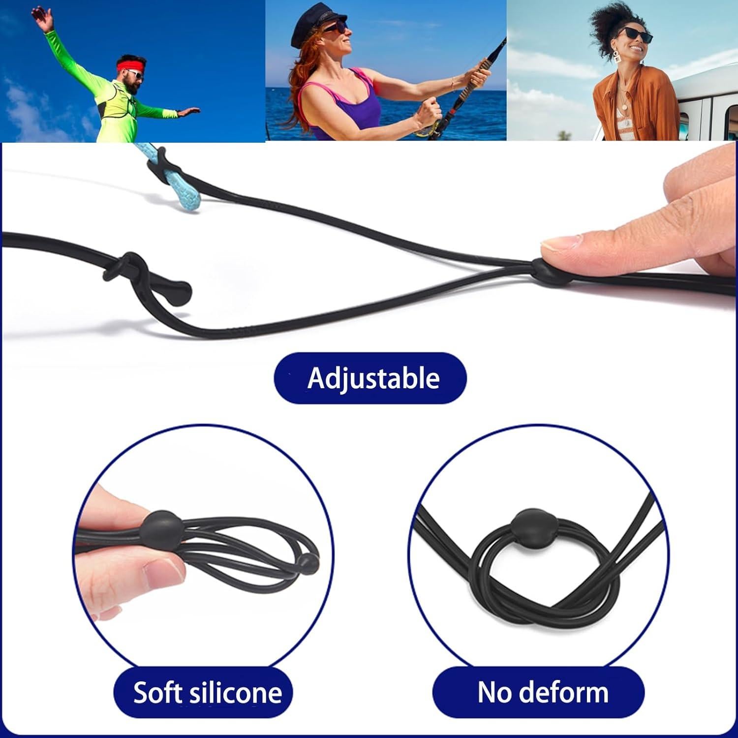 Correas Ajustables para Gafas OPUGIT 4 Pcs Silicona 52 cm