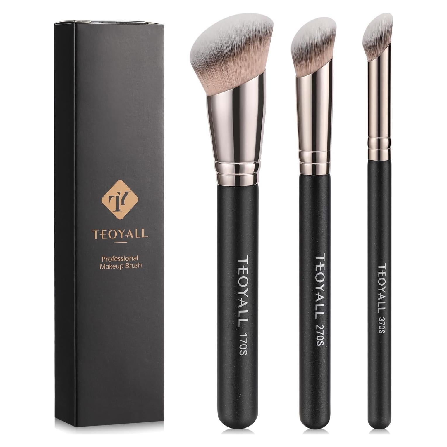 Juego de Brochas de Maquillaje TEOYALL 3PCS Anguladas