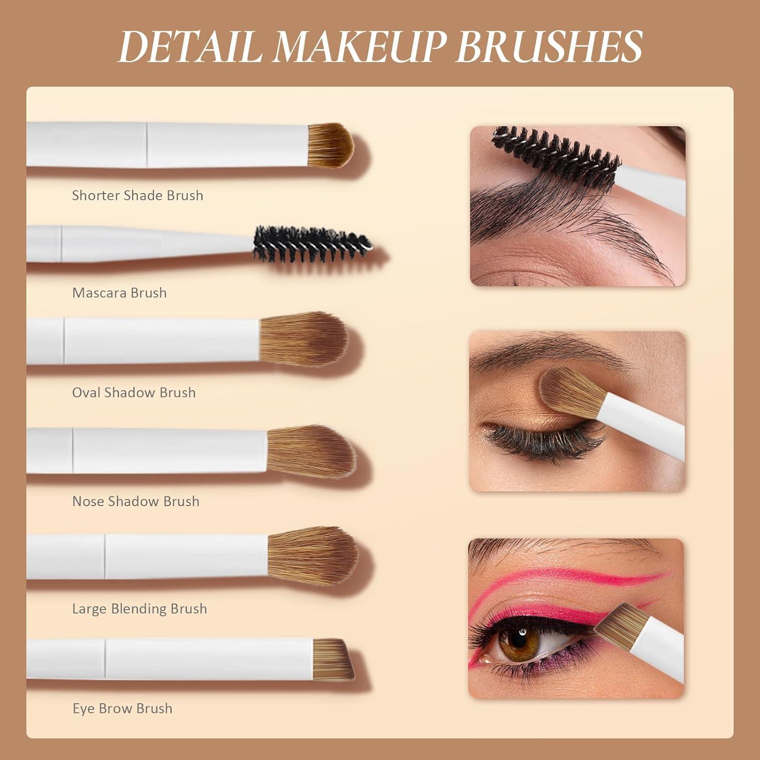 Juego de Brochas de Maquillaje LUXBRU 20 Piezas con Estuche