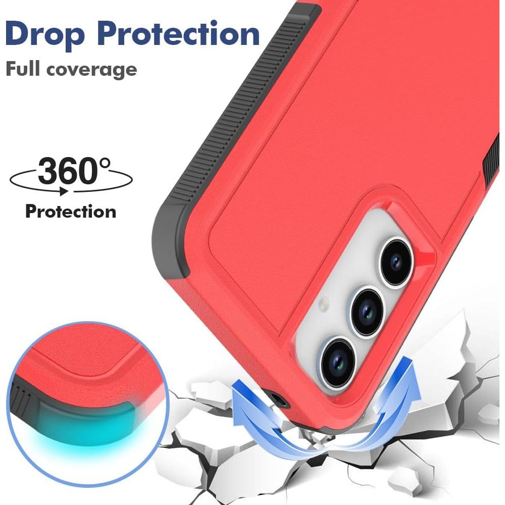 Funda Samsung Galaxy A35 5G Doble Capa Antideslizante Roja