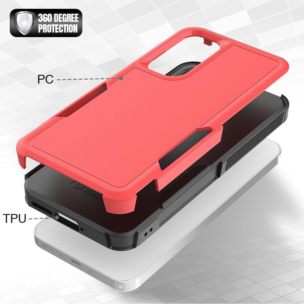 Funda Samsung Galaxy A35 5G Doble Capa Antideslizante Roja