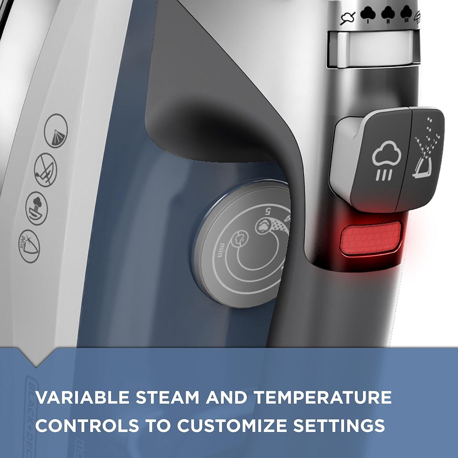 Plancha de Vapor BLACK+DECKER Allure 30% Más Vapor Acero Inox