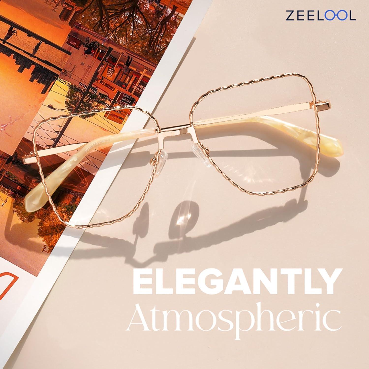 Gafas Aviador Zeelool Metal Bloqueadoras Luz Azul Oro