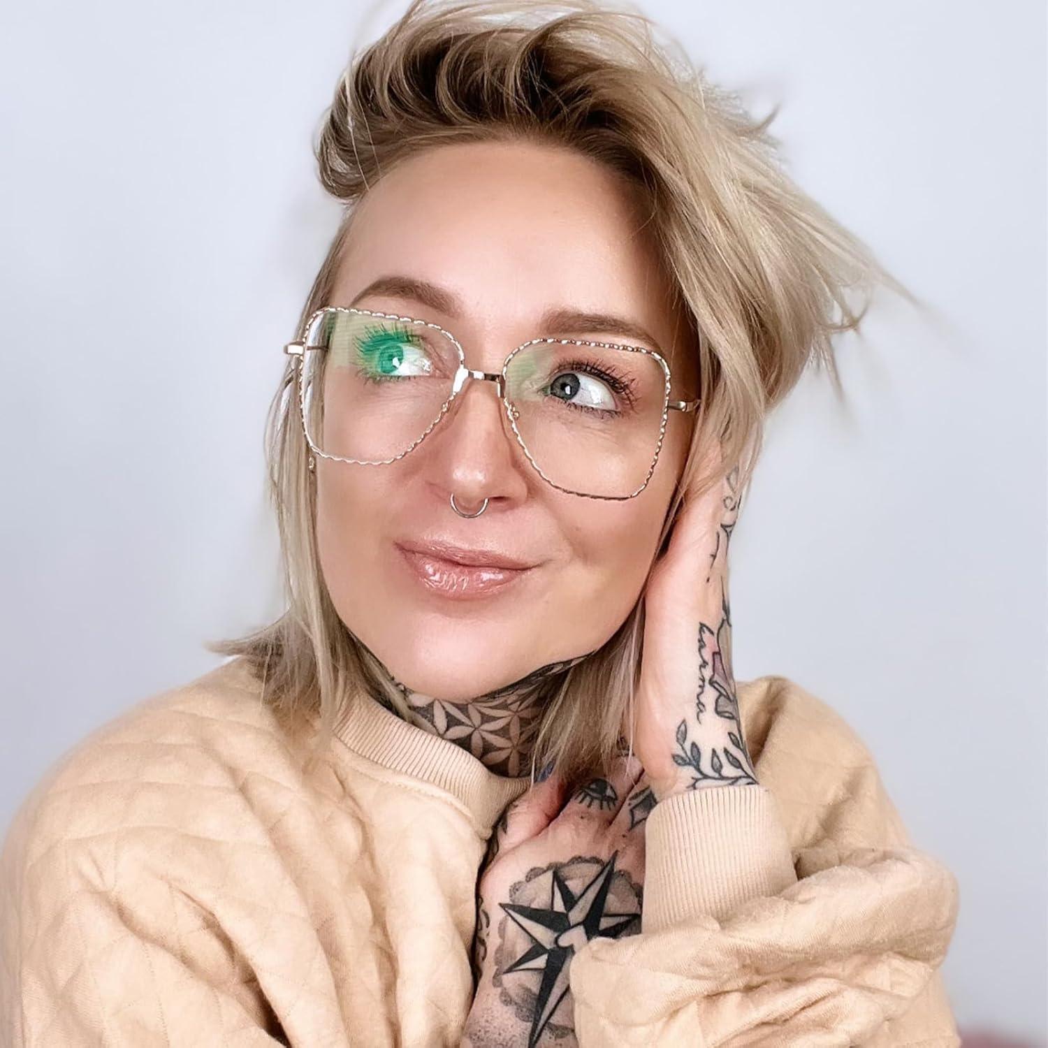 Gafas Aviador Zeelool Metal Bloqueadoras Luz Azul Oro