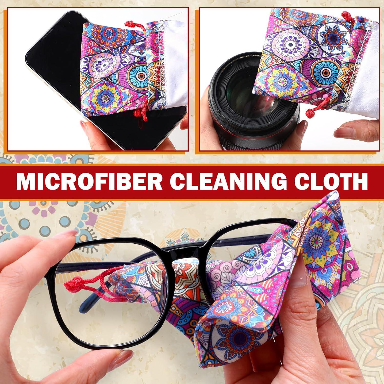 24 Fundas de Microfibra para Gafas de Sol Multicolor 18x9 cm