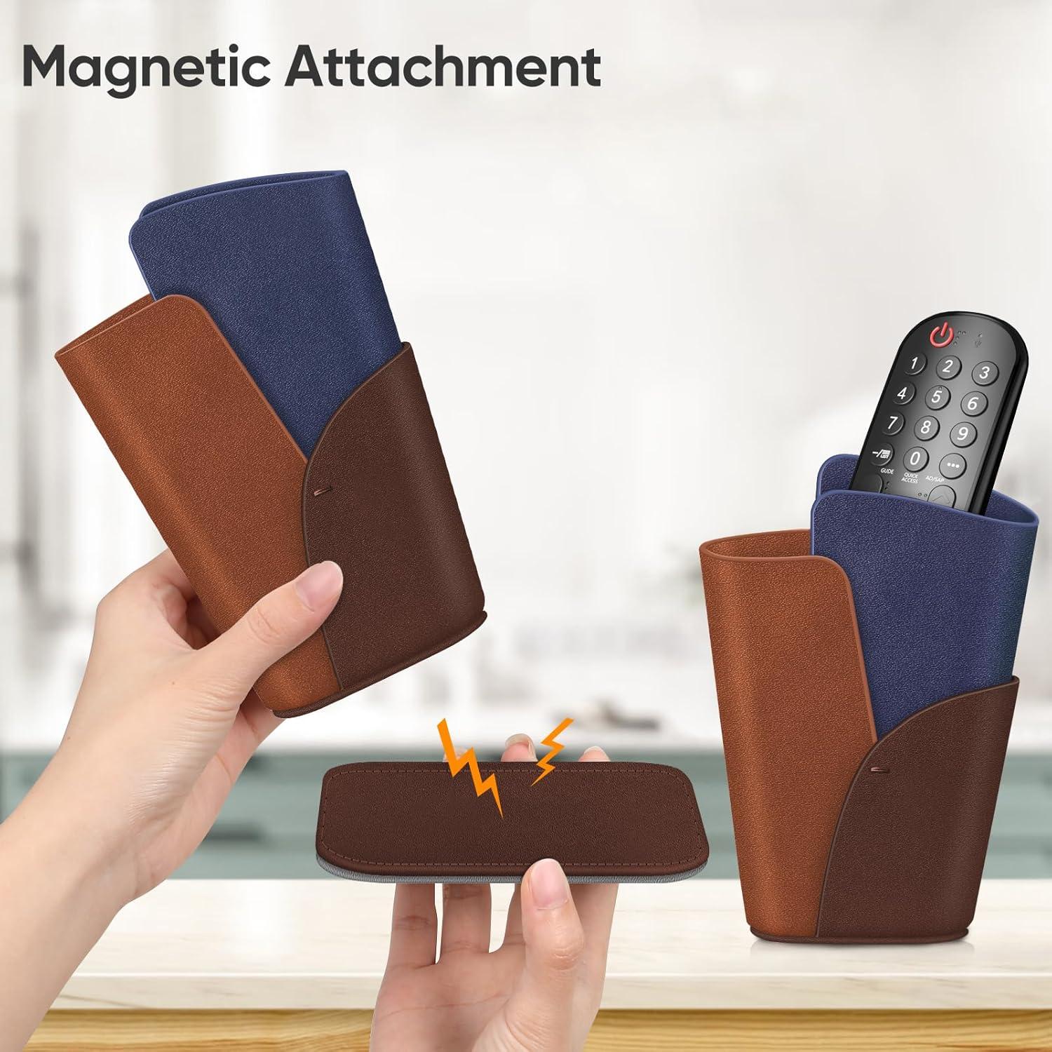 Fintie Eyeglasses Holder - Anti-scratch Premium Vegan Leather Glasses Stand Case for Desk or Nightstand (Dark Brown)