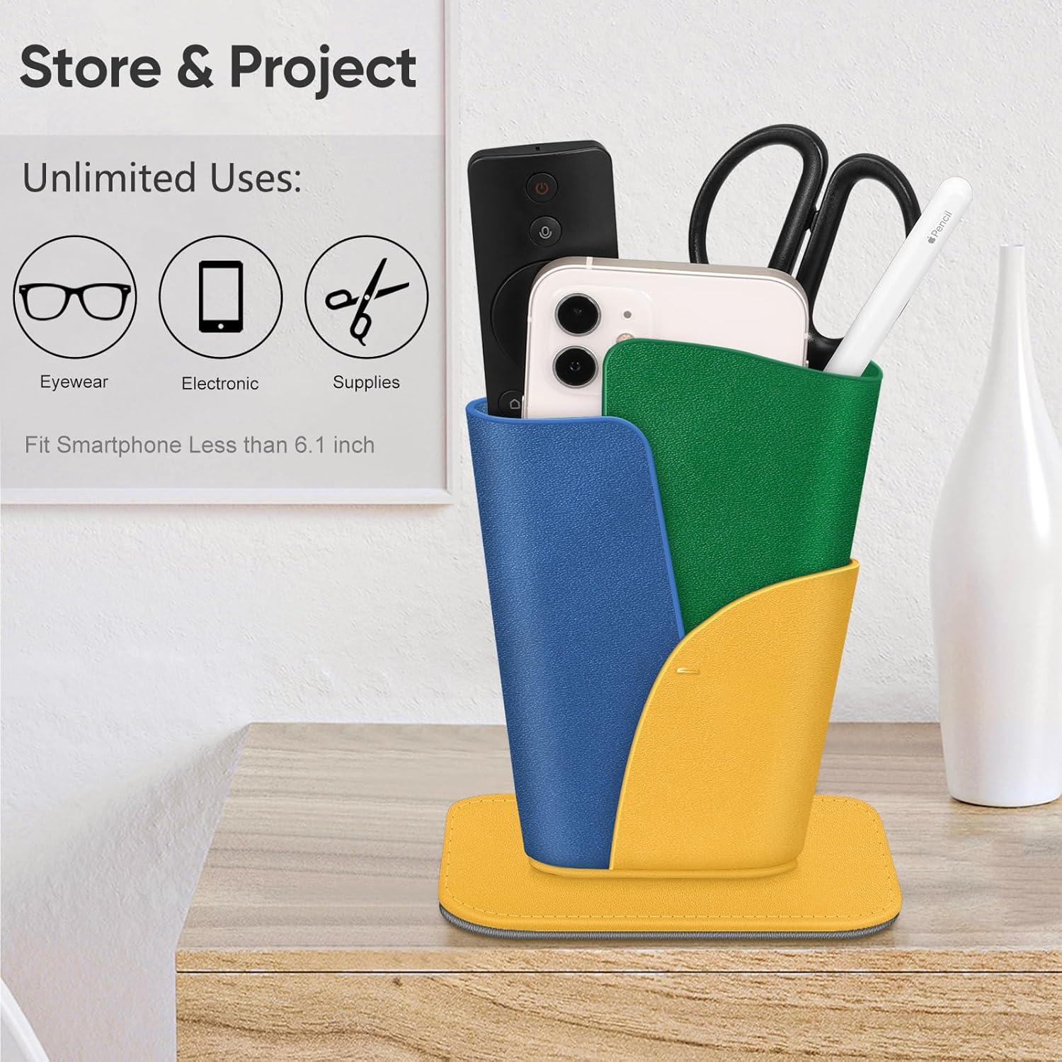 Soporte para Gafas Fintie - Estuche de Cuero Vegano Amarillo