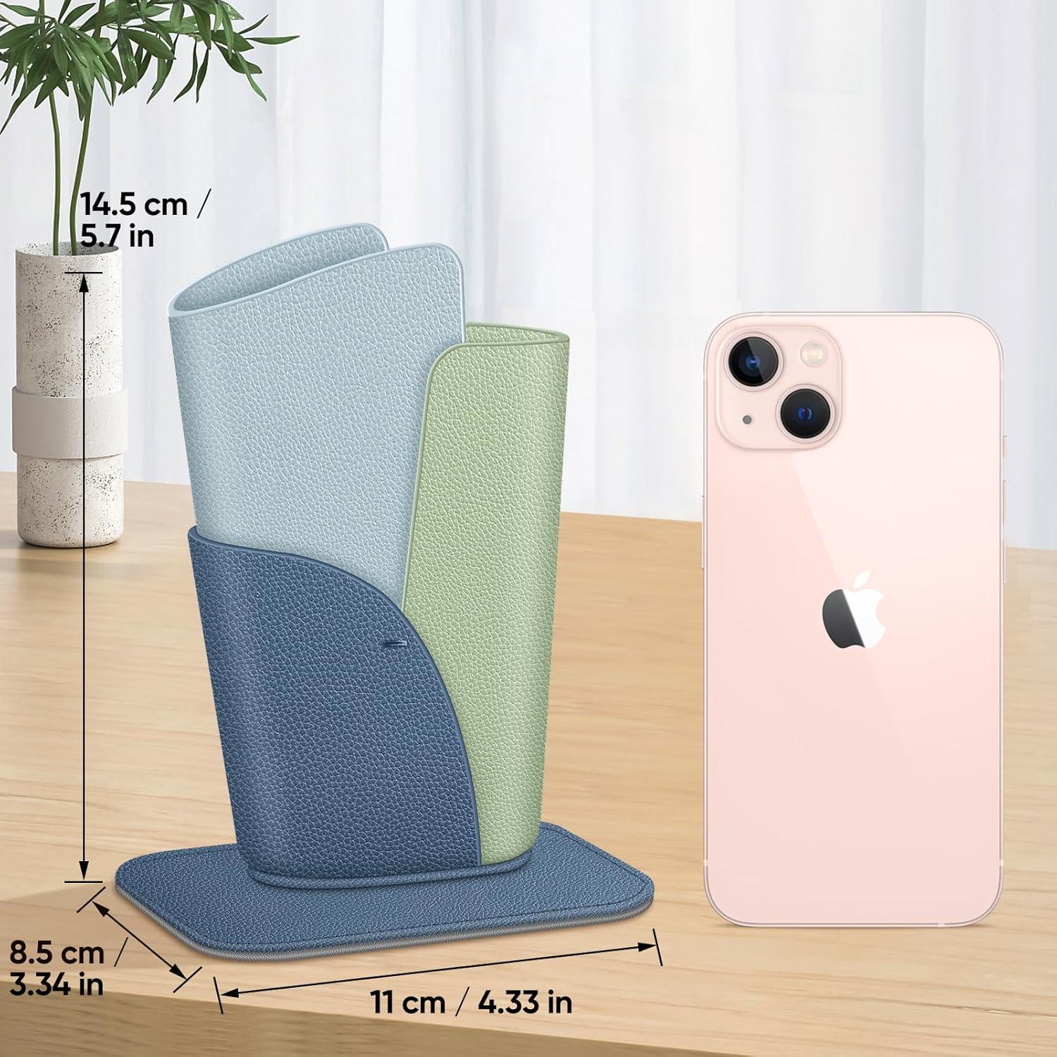 Soporte para Gafas Fintie - Estuche de Cuero Vegano Azul