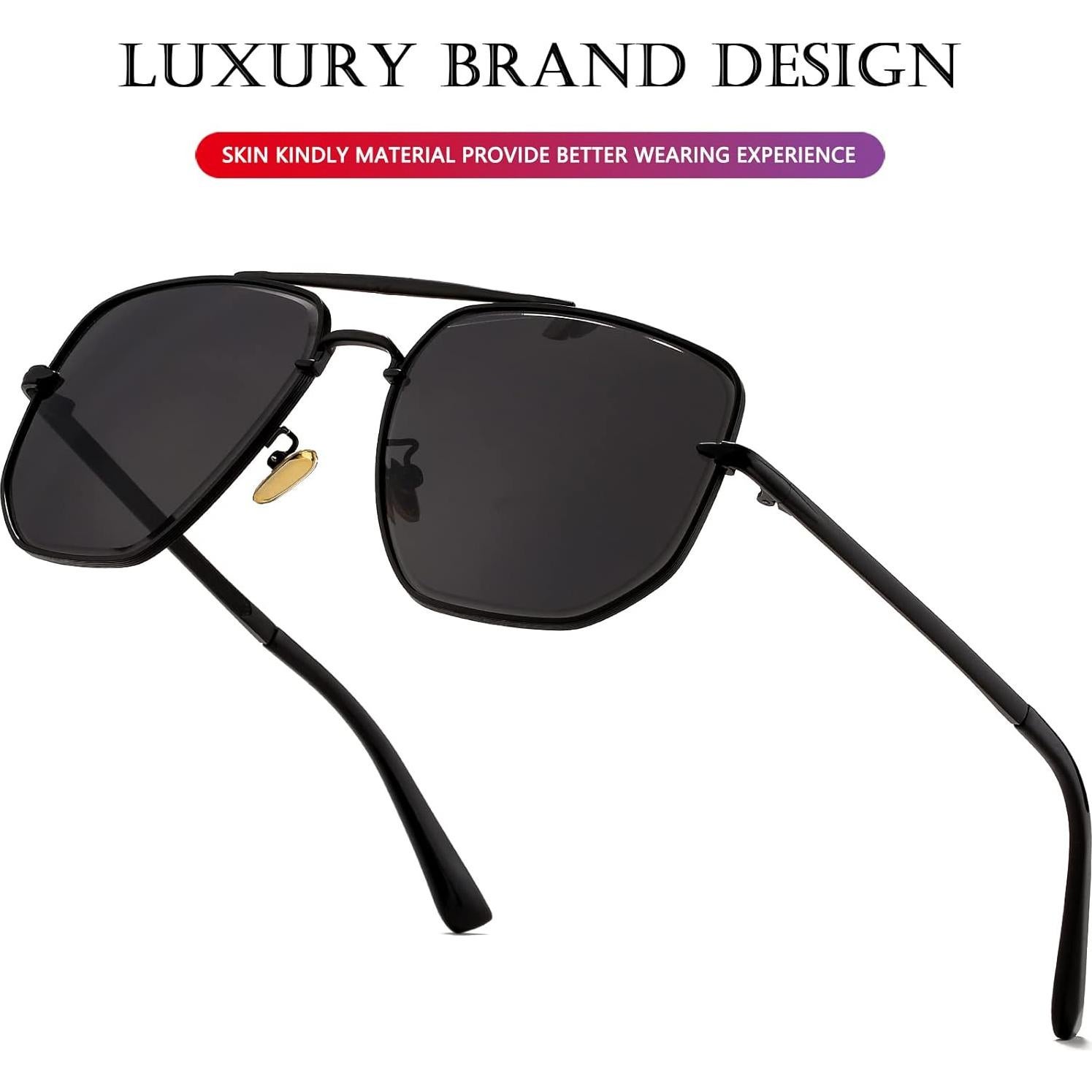 Gafas de sol aviador cuadradas AIEYEZO UV400 para hombres y mujeres