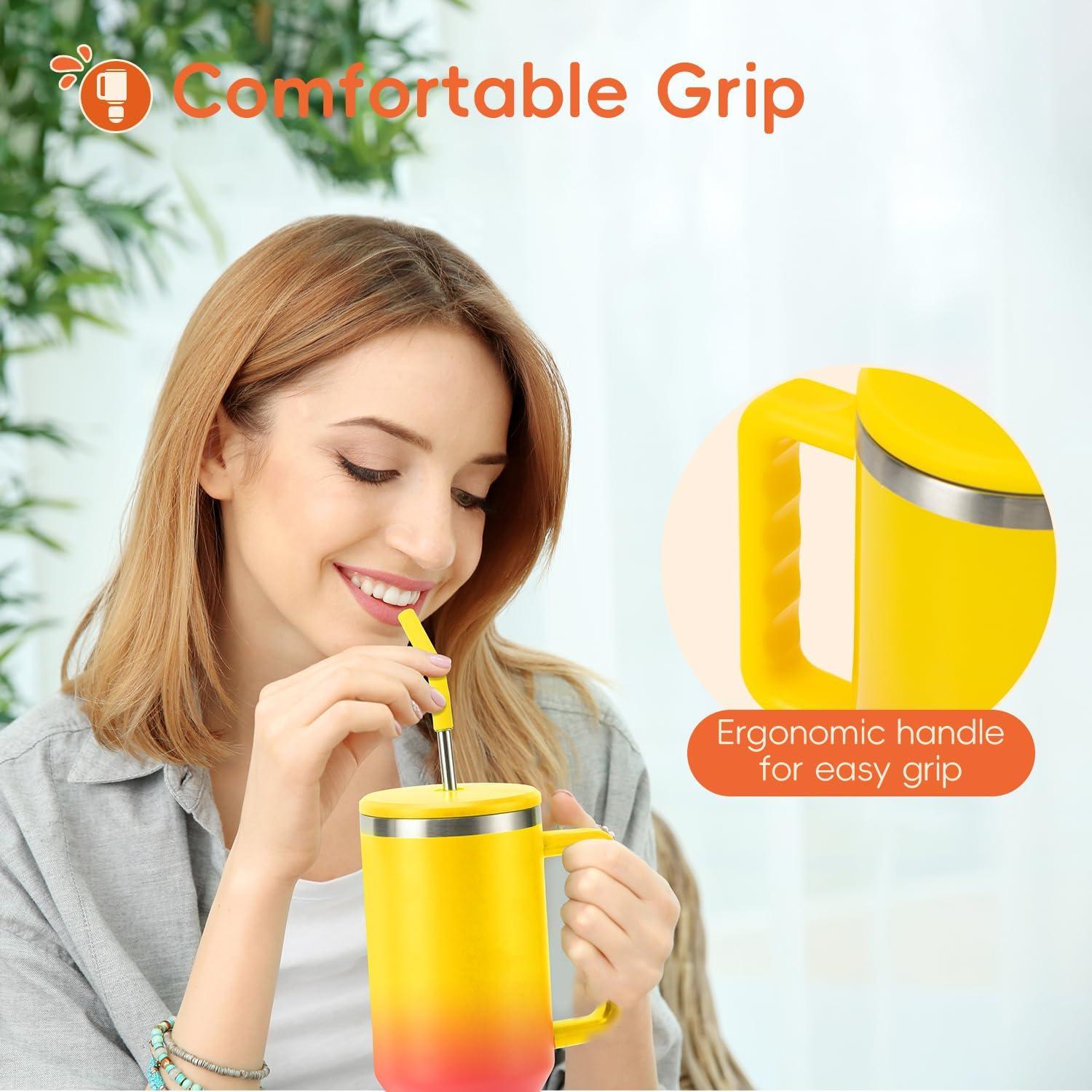 Vaso VUSIGN 1.13 kg con Asa y Tapa para Popote 40 oz