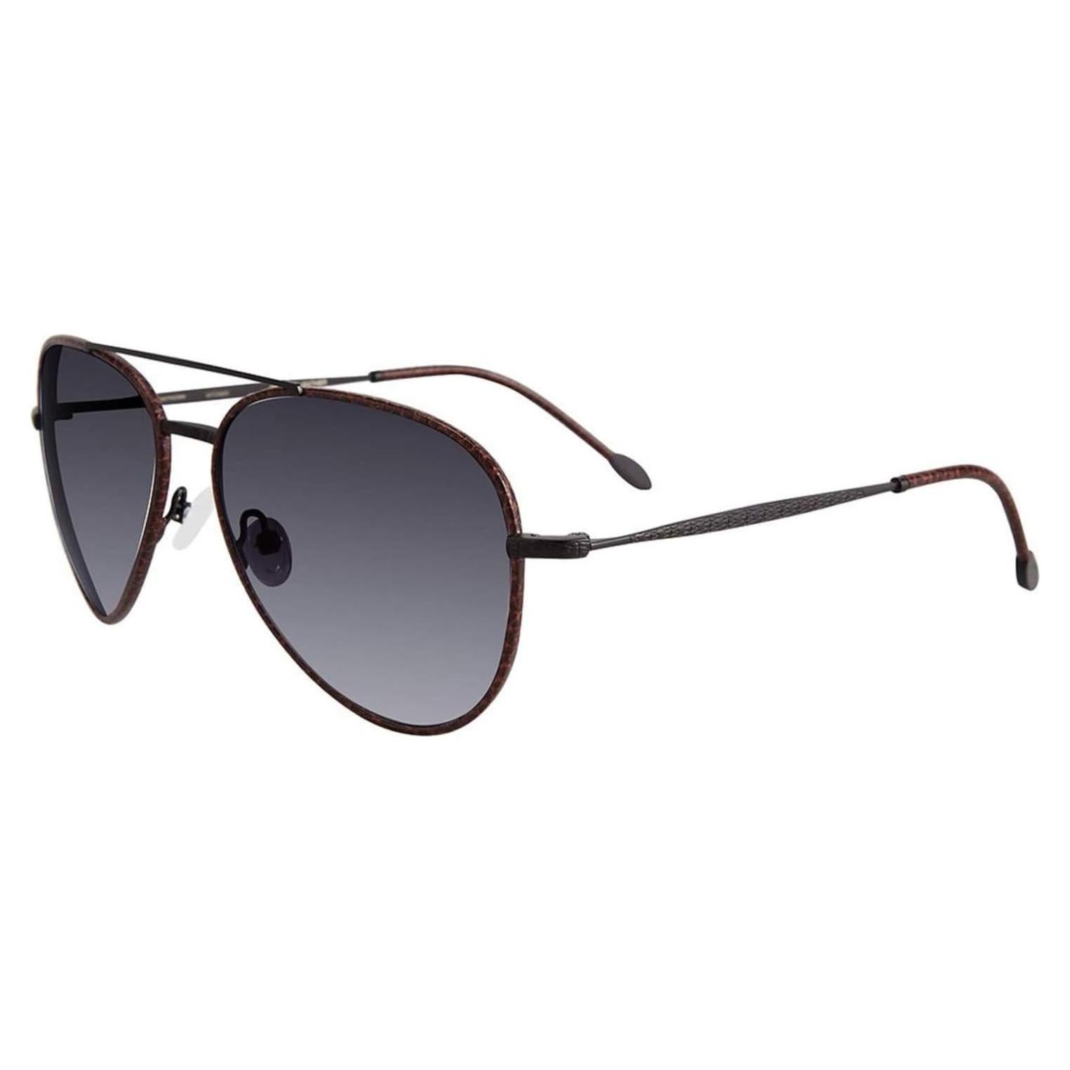 Gafas de sol John Varvatos V512 Aviador con borde de cuero
