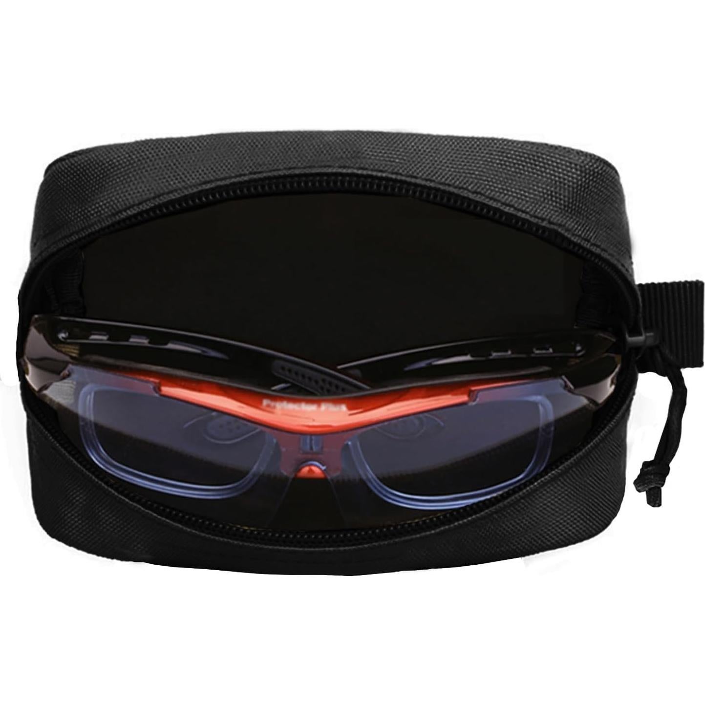 Funda de Gafas Táctica JOCTUBO Negra con Clip y Gancho