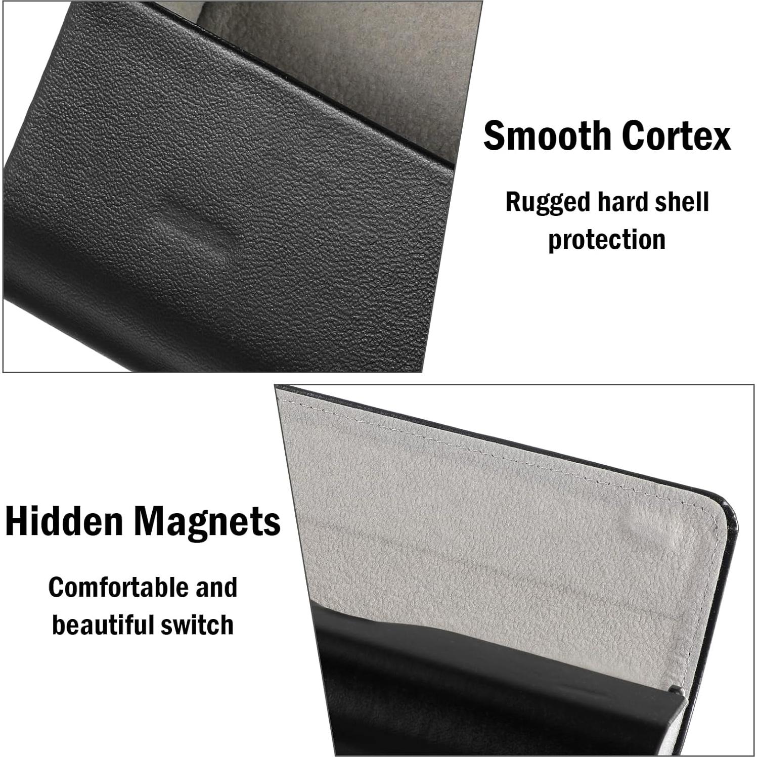 Funda de Gafas de Concha Dura COMNICO - Cuero PU Negro