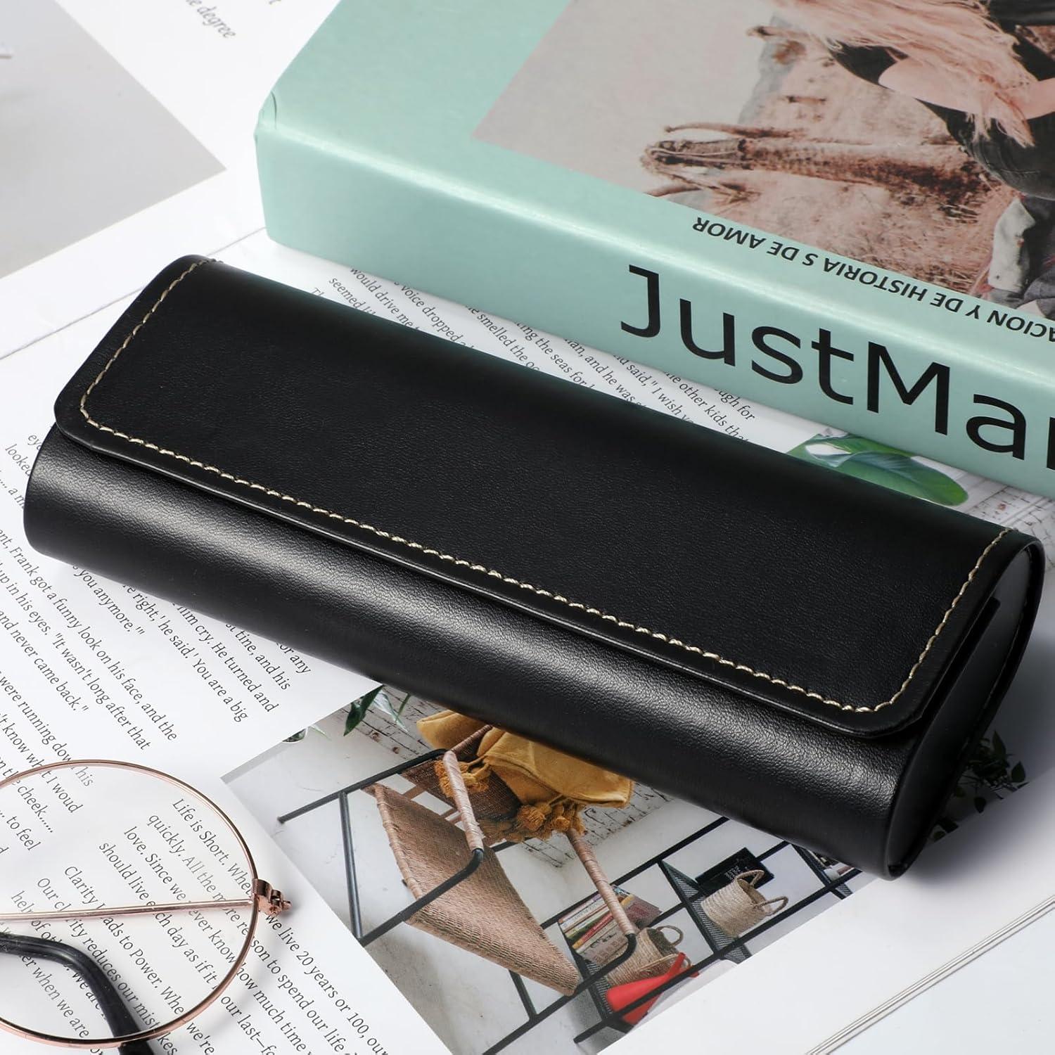 Funda de Gafas de Concha Dura COMNICO - Cuero PU Negro