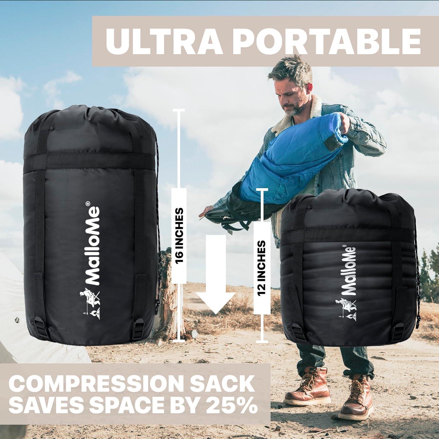 Saco de Dormir MalloMe 3 Temporadas 80x220cm Impermeable