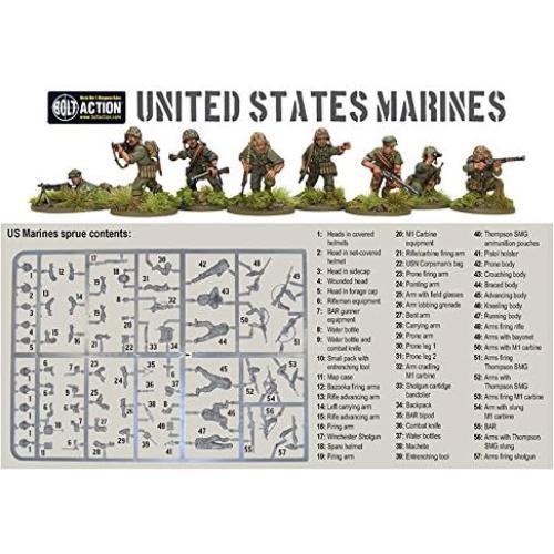 Miniaturas de Marines de EE. UU. Bolt Action 28 mm Sin Pintar