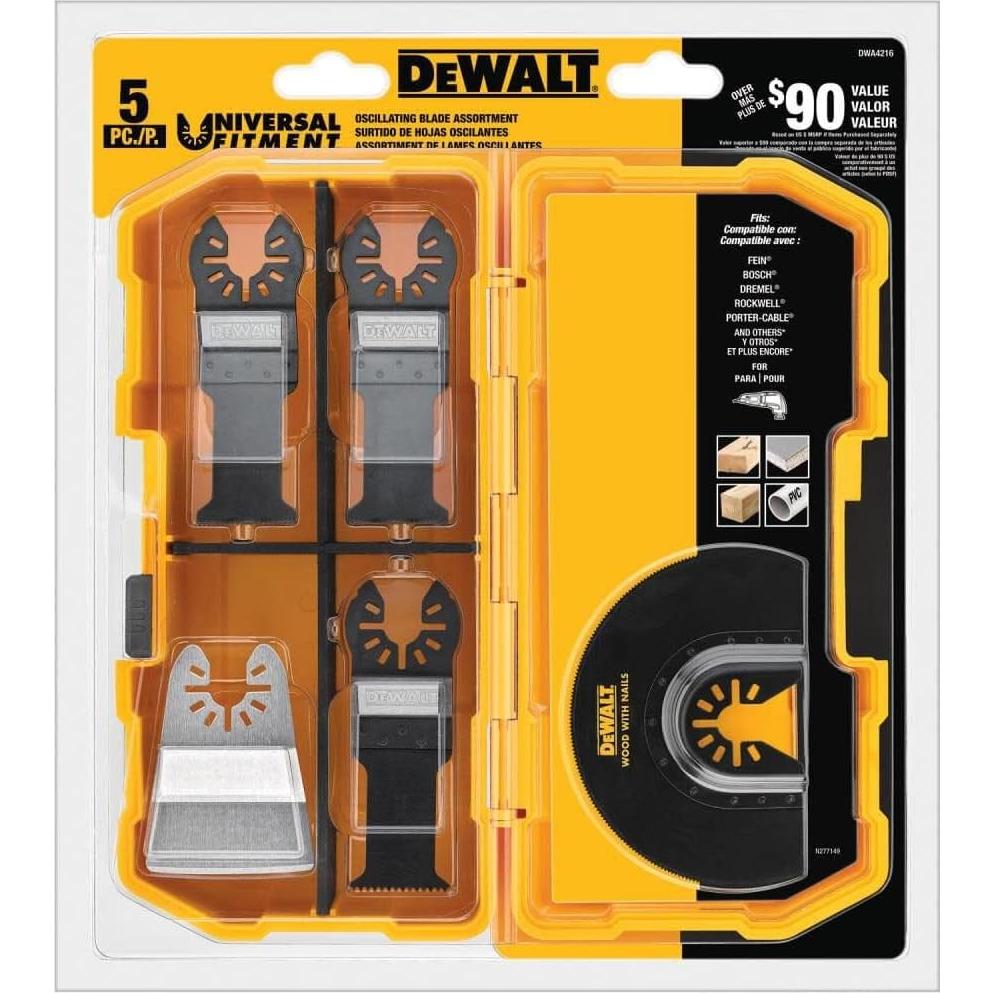 Kit de hojas oscilantes DEWALT DWA4216, 5 piezas