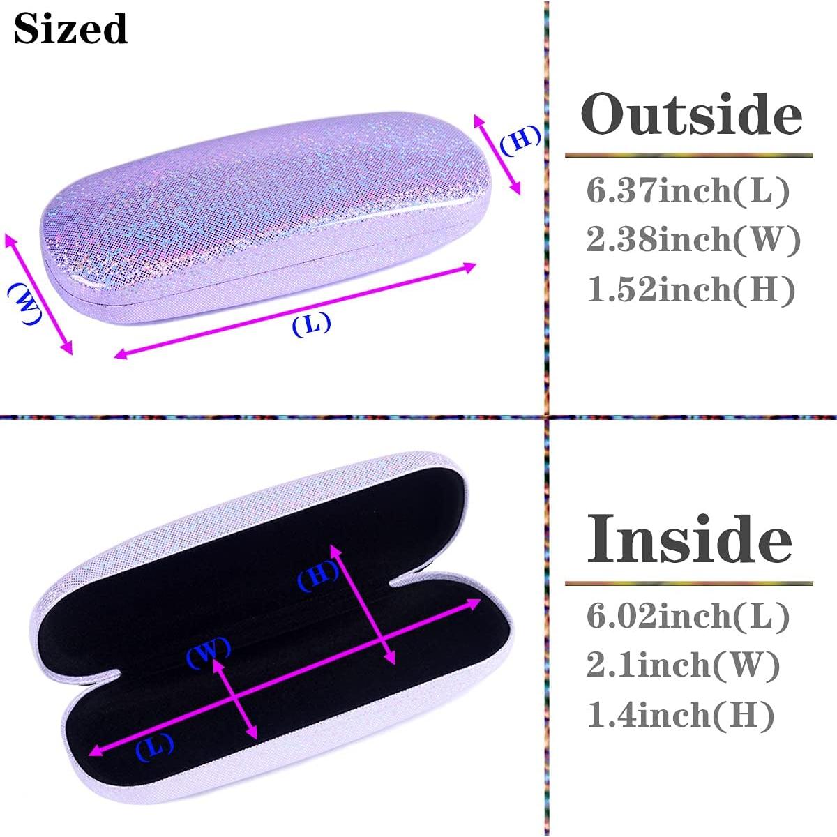 Estuches de Gafas Dura ADBGV 3 Piezas Unisex con Paño