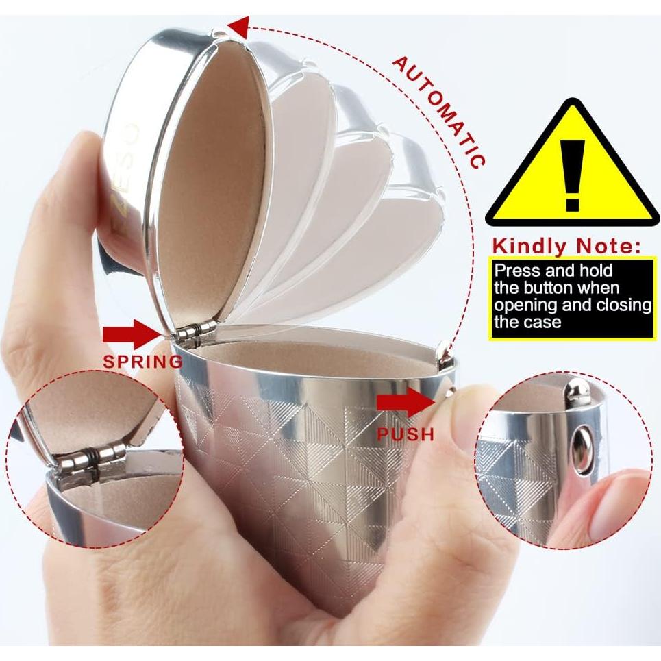 Estuche para Gafas EZESO Aluminio Enrejado Plateado 15.2x5.7cm