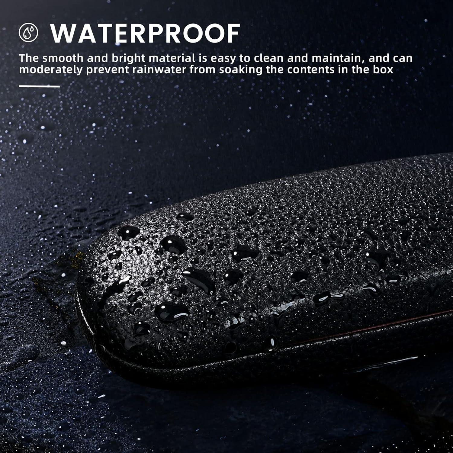 Funda Dura de Cuero PU Molshine para Gafas - Negro