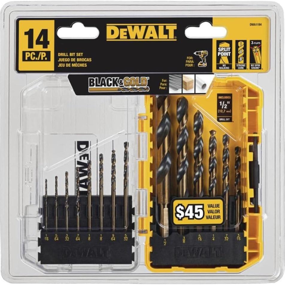 Juego de brocas DEWALT 14 piezas punta dividida 135°