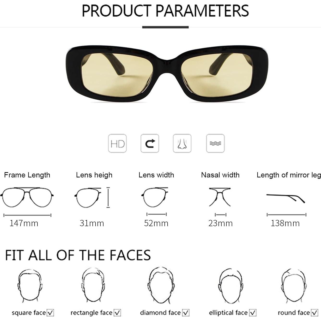 Gafas de sol rectangulares ADE WU unisex UV400