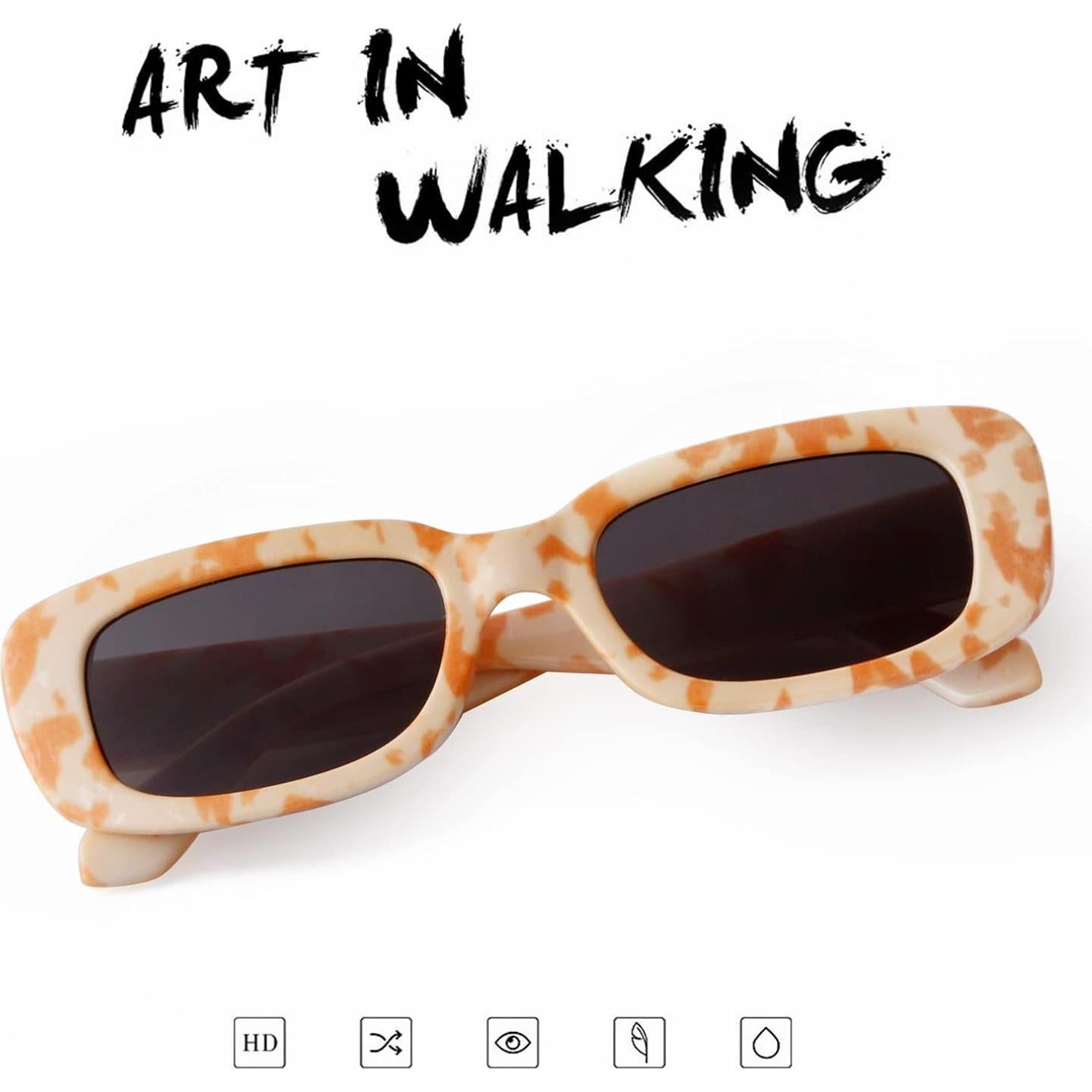 Gafas de sol rectangulares ADE WU unisex retro 90s UV400