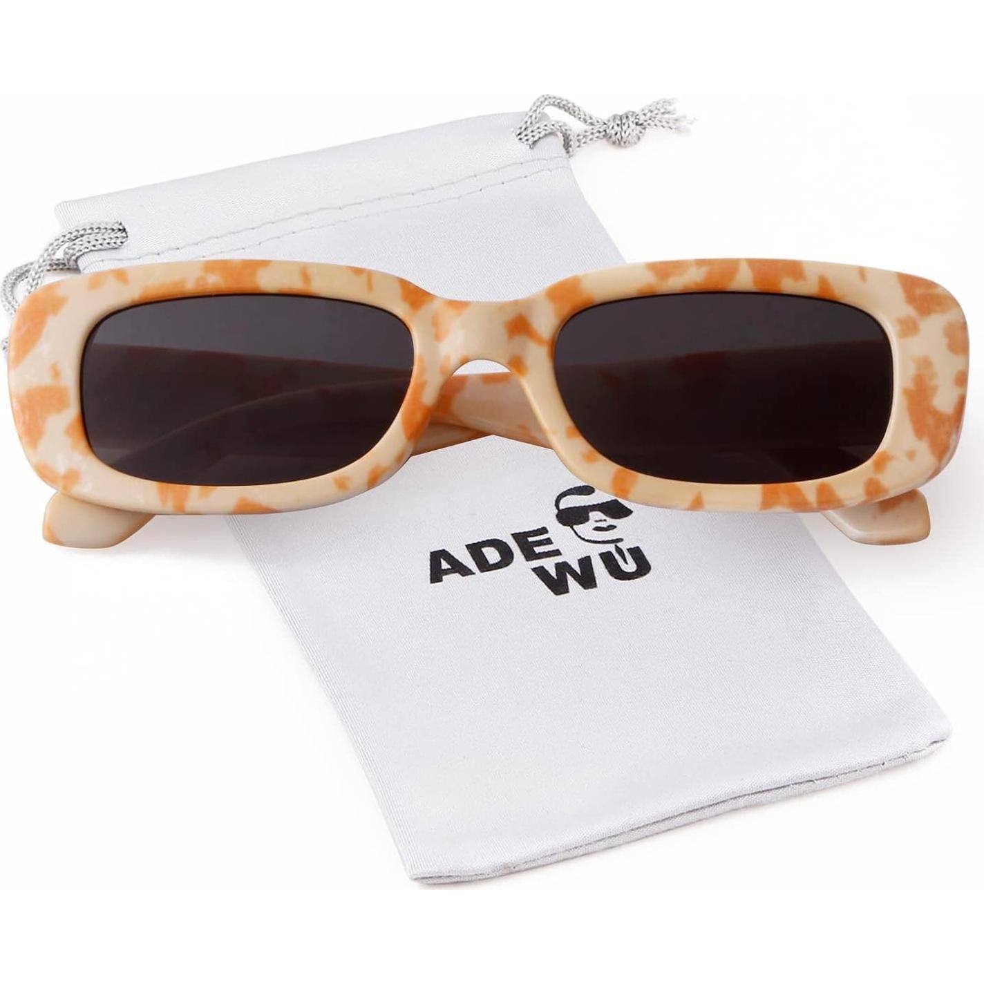 Gafas de sol rectangulares ADE WU unisex retro 90s UV400