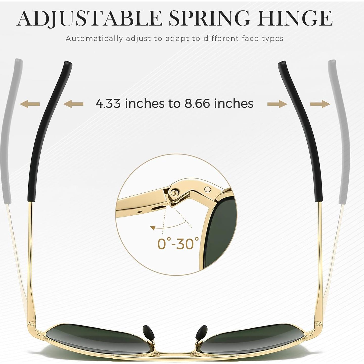 Gafas de sol piloto SUNGAIT polarizadas para hombres