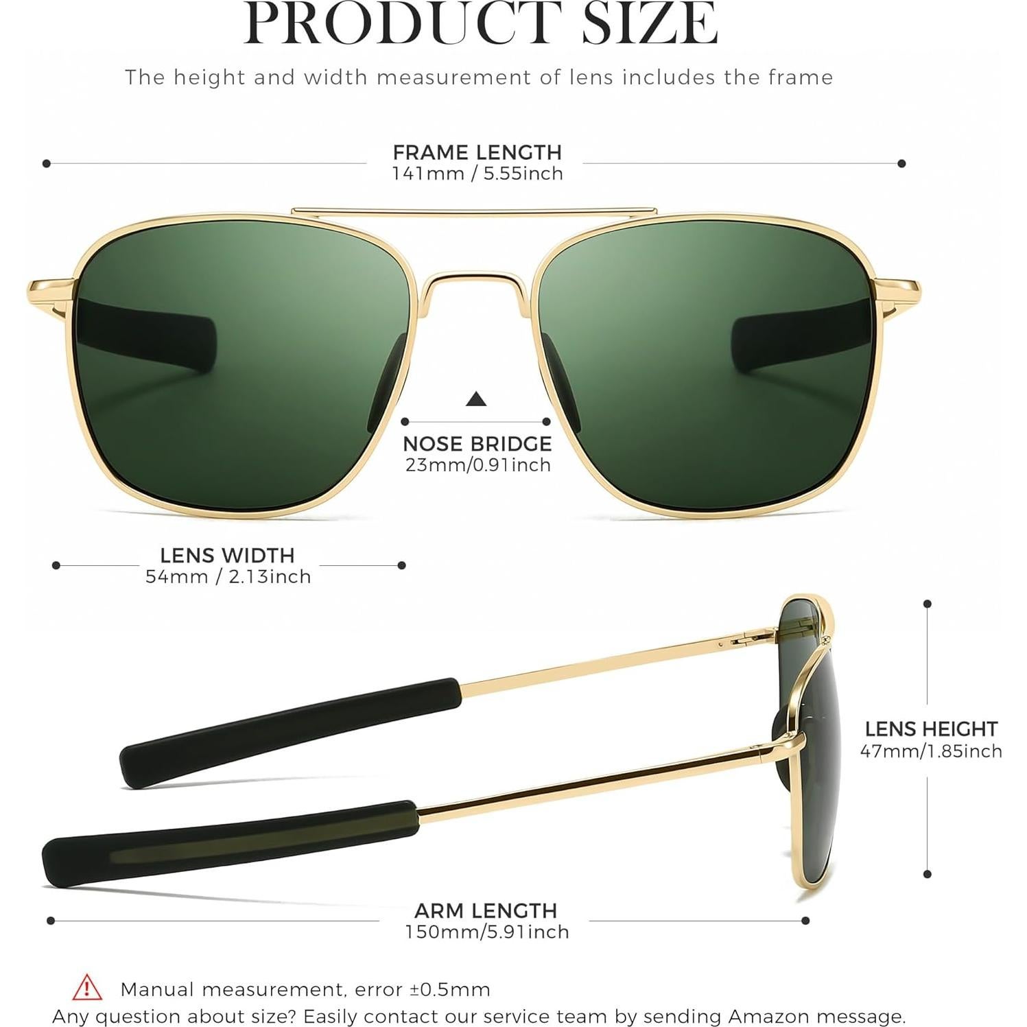 Gafas de sol piloto SUNGAIT polarizadas para hombres